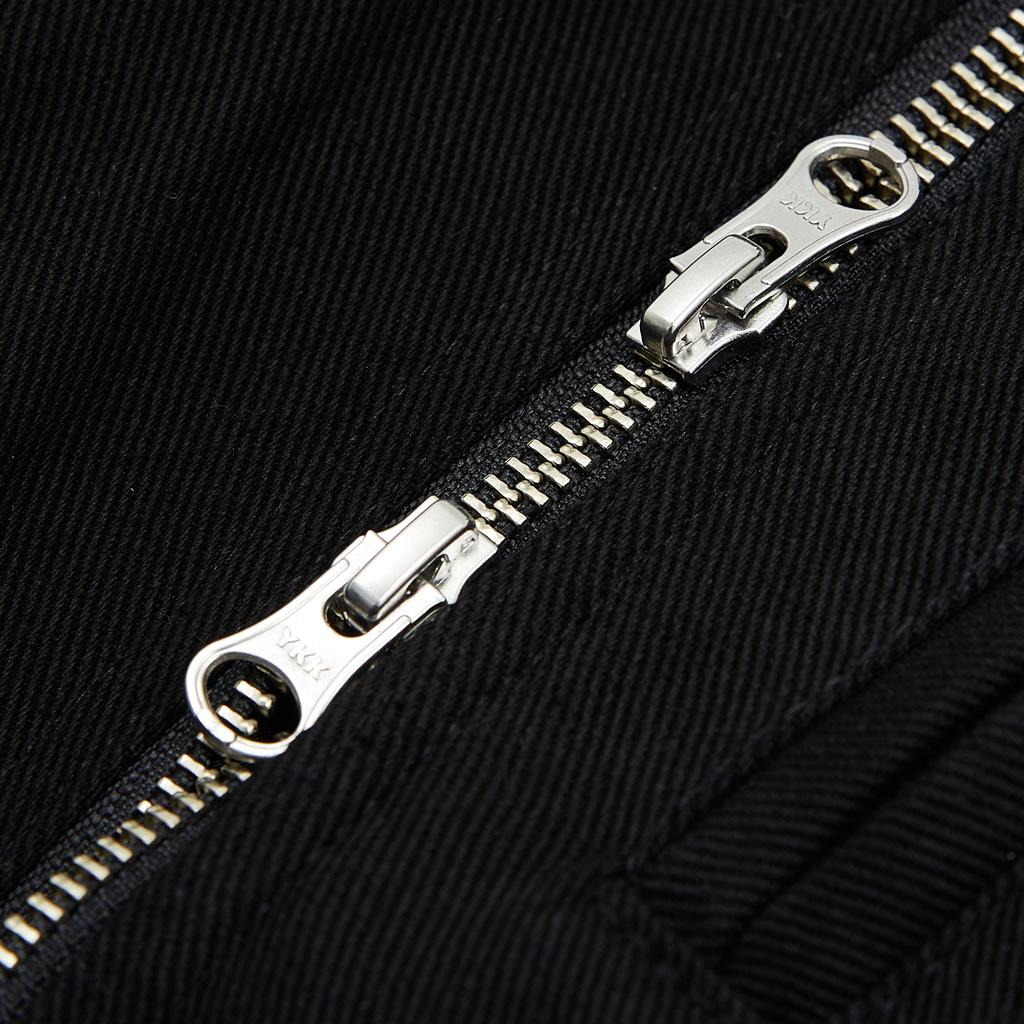 Champagne Blank Aesthetic Heavy Cotton Hidden Detail 2-Way Jacket Black