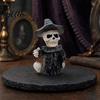 Wizard Skeleton Statue Gothic Figurine Small Resin Skull Statue Day of The Home Decor Dead Halloween Decoration for Shelf Desktop Office