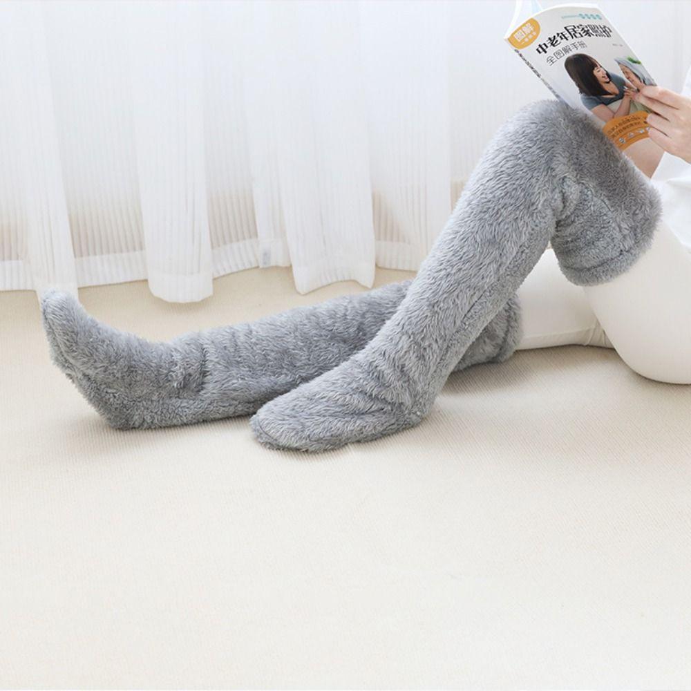 Loose Floor Socks Coral Fleece Long Socks Portable Leg Warmer
