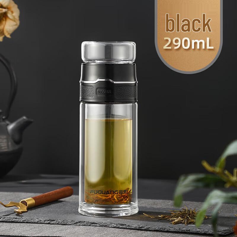 Fuguang Xuanya 290ml Double-Layer Tea Infuser Glass Cup