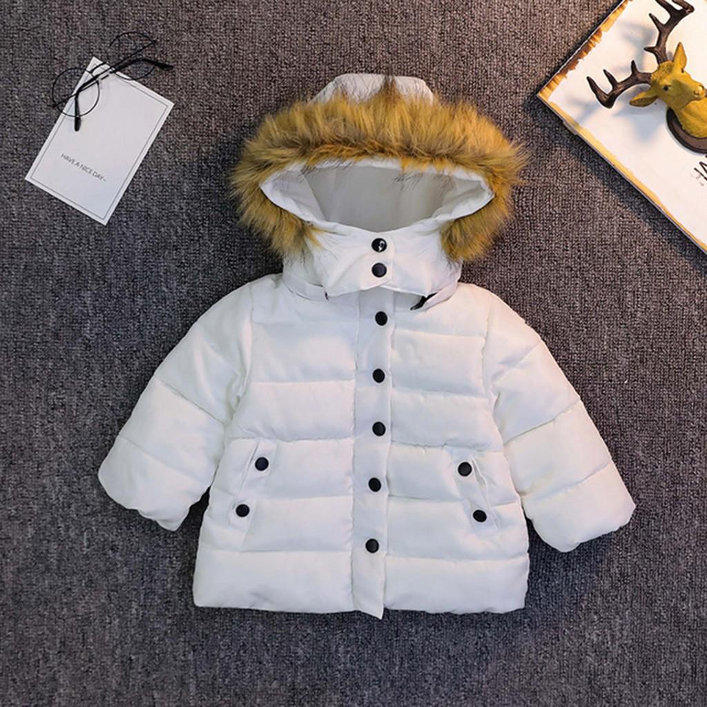 Winter Child Kids Solid Color Hoodie Zipper Coats Keep Warm Jacket Clothes