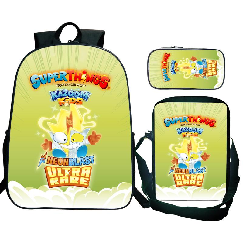 3Pcs/set Superzings Kazoom Kids Backpack Superthings Teenager Students Schoolbag Rucksack Children Laptop Daypack