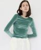 Peulmo Velvet Long Sleeve Top [Dark Green]