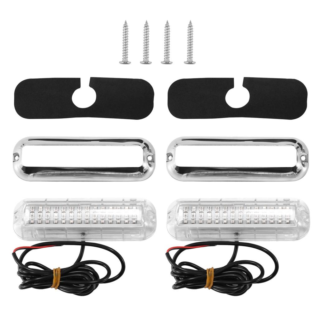 NEW-2Pcs 42LED Boat Drain Light Boat Transom Light Blue Underwater Pontoon Marine Light