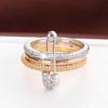 Dame Mote Nålforbindelse Tre Lag Design Ring for Kvinner Gave Smykker