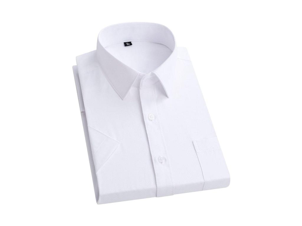 2025 Men's Business Short Sleeve White Shirt - Summer Plus Size Workwear