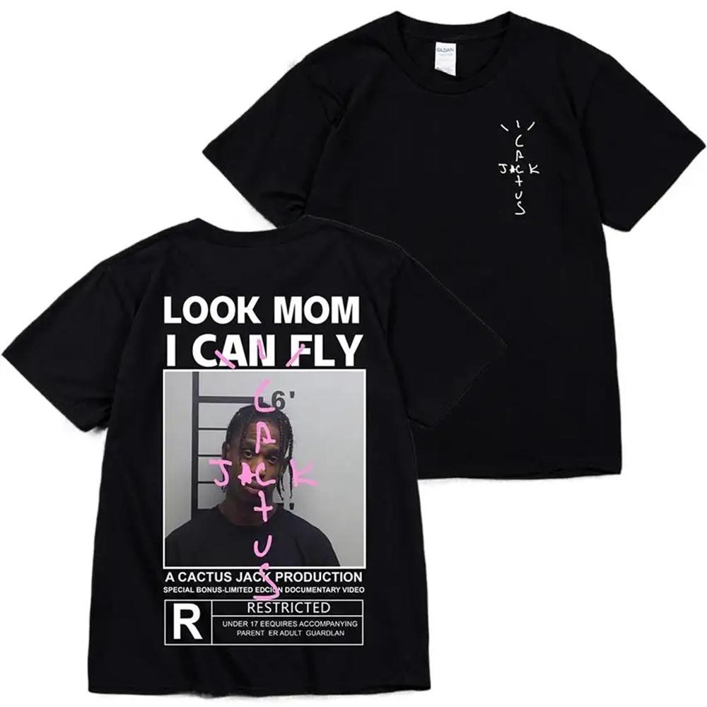 

Cactus Jack Tshirt High Quality Cotton Unisex Women LOOK MOM I CAN FLY Tee ASTROWORLD Hip Hop Short Sleeve Tshirts Tops 80550 S