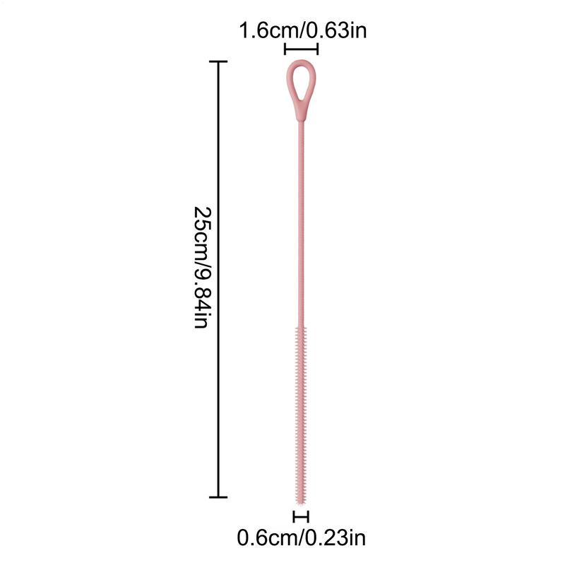 Strohhalmbürste 2 Stück Strohhalmreinigerbürste Extra lang Rutschfestes Silikon Reinigungswerkzeug 6 mm 9 mm Wiederverwendbarer Pfeifenreiniger für Deckel