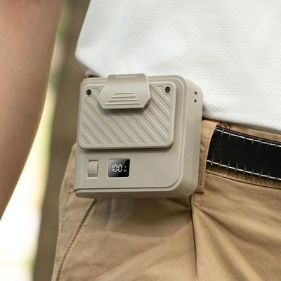 Wearable Belt Personal Fan LED Digital Display Outdoor Portable Bladeless Fan 100 Speeds for Summer Camping Hiking Fishing