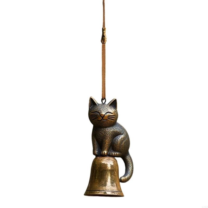 62KD Cats Wind Chimes Outdoor and Indoor Decoration Rustproof Metal Soothings Sound Garden Porch Hanging Ornament