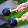Wooden Sand Hammer Shaker Hand Rattle Percussion Musical Instrument Maracas Orff Percussion Toy for Children and Kids