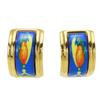 Used Earring Emile Feather Pattern Metal 15.3g Blue Multicolor Plating