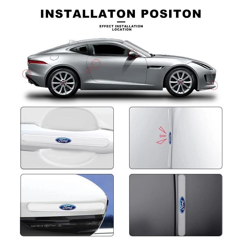 4KS Průhledný chránič proti kolizi dveří auta Nárazníková lišta Nálepka Pro Ford Focus Mk2 Party Mk3 Ranger Mondeo Mk4 Fiest Příslušenství k autu