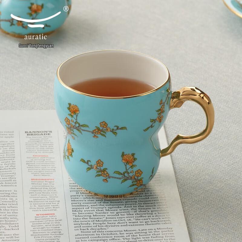 Yongfengyuan Madam Porcelain West Lake Blue Couple Tea Cups