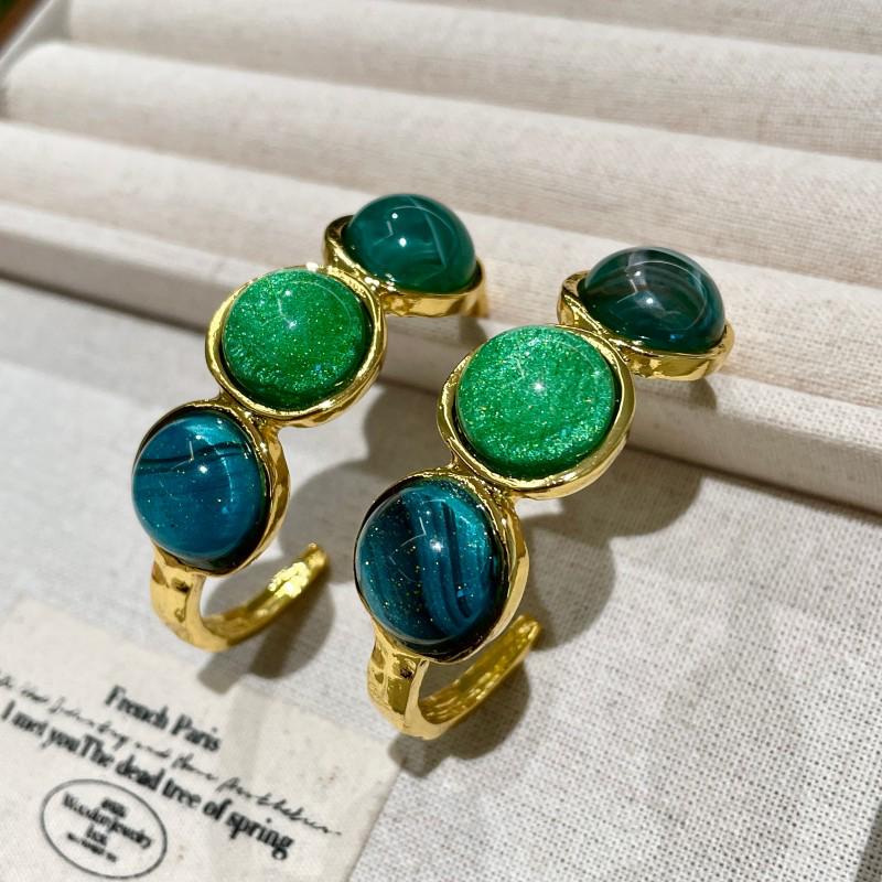 Серьги-пусеты овальные, с кристаллами, сине-зеленые, элегантные, в ретро-стиле, б/у, для женщин