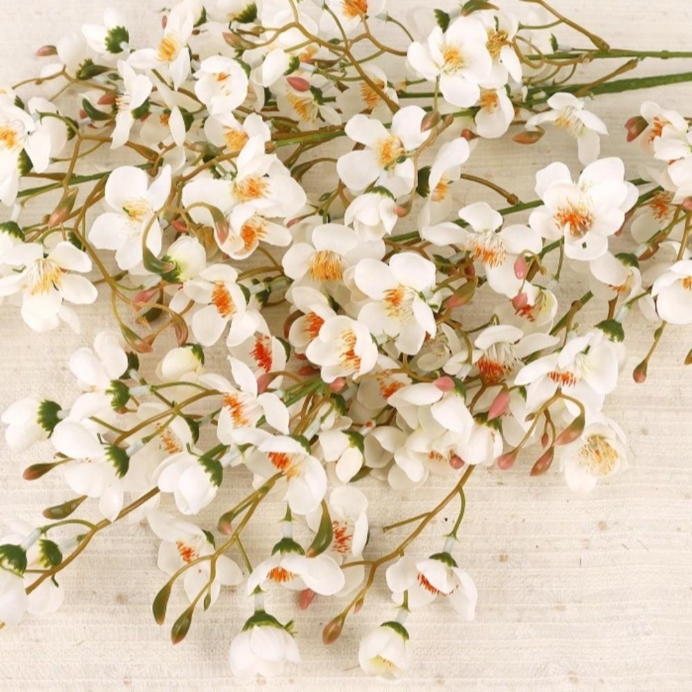 Fake Floral Artificial Pear Flowers Plum Blossom Handmade Simulation Pear Blossom Artificial Realistic Faux Flower Branch