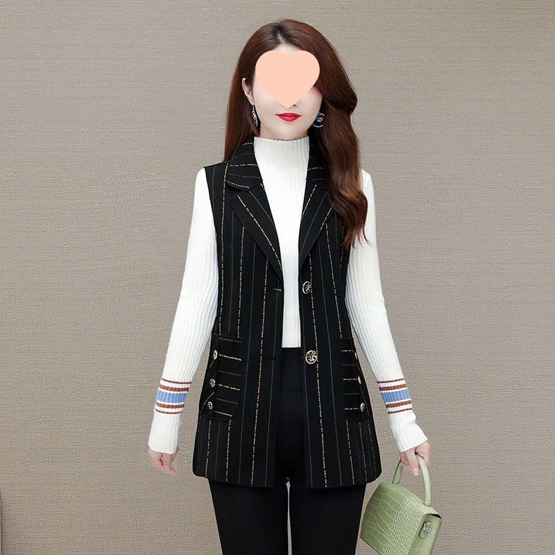 Plus Size Fleece-Lined Vest for Middle-Aged & Elderly Women - Stylish Autumn/Winter Suit Collar