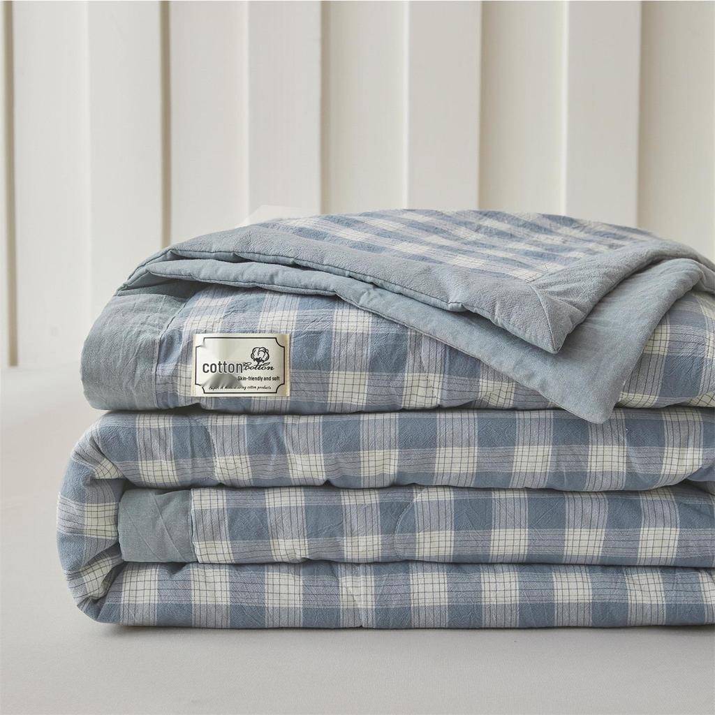 Muji-style Pure Cotton Summer Quilt – All-Cotton, Machine Washable Air Conditioning Quilt for Dorms