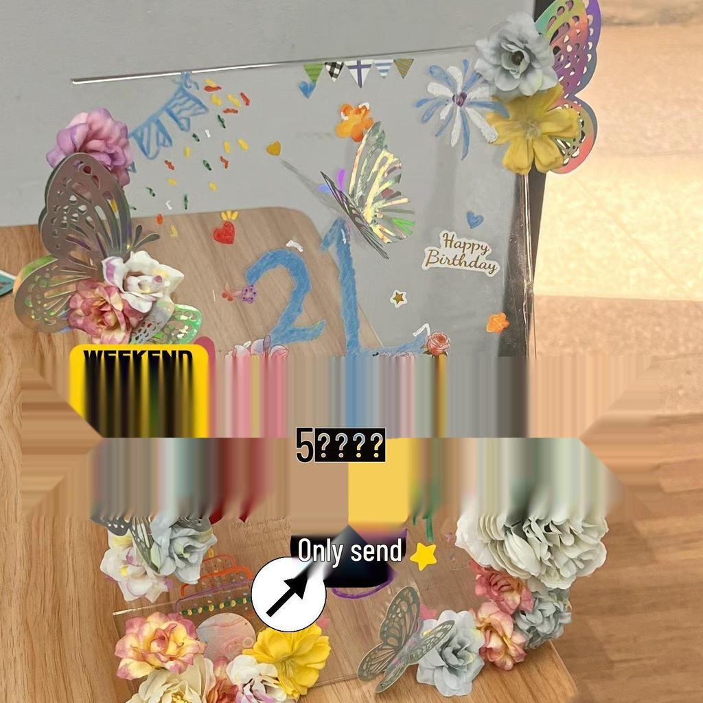 DIY Handmade Butterfly Photo Frame Gift Set for Best Friend's Birthday Standee with Xiaohongshu Style