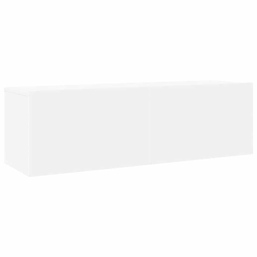8 piece TV cabinet set white particleboard