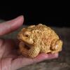 Natürliche Zypresse Goldene Kröte Skulpturen und Figuren Chinesisches Frosch-Maskottchen Zuhause Zimmer Büro Reichtum Glück Feng Shui Dekor