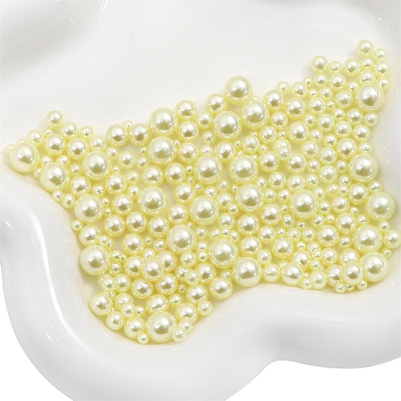 200Pcs No Hole 3-8mm Colorful ABS Round Imitation Pearl Beads for DIY Jewelry Craft Making Home Decoration Art Faux Pearls for Vase Fillers