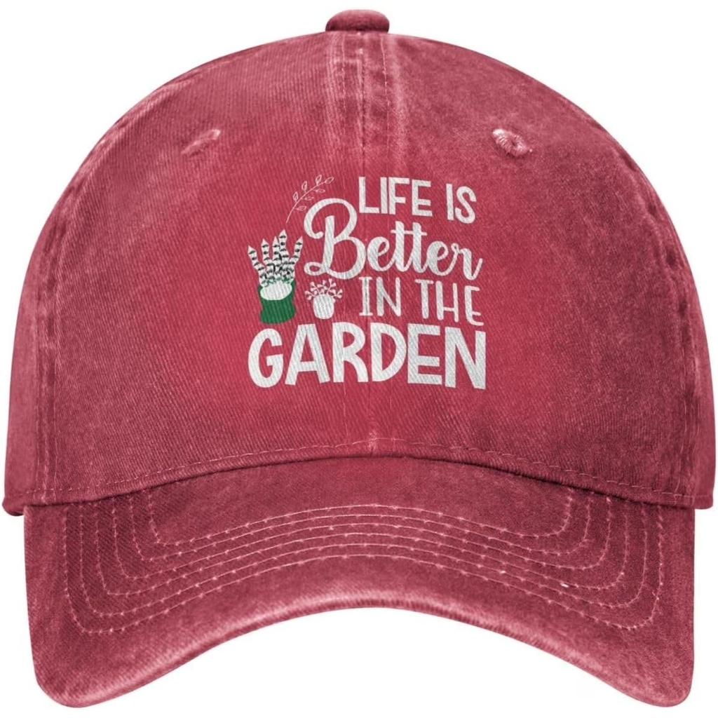 Gardening Life Is Better Baseball Cap Distressed Cotton Dad Hat Outdoor Casual Adjustable Hat