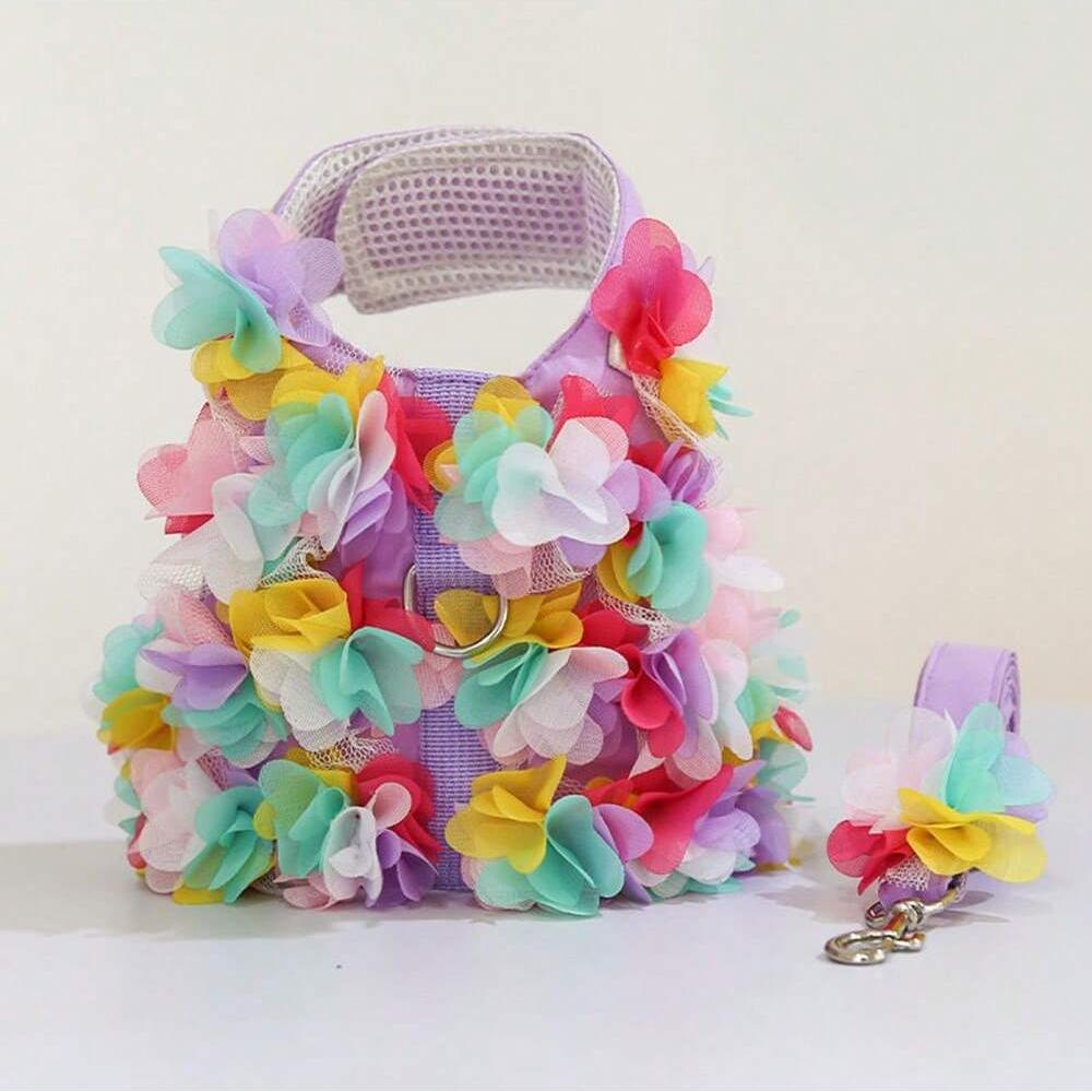 

1set-Flower dog dress, puppy dog clothing, decorative dog princess dress, cute flower clothing, pet clothing L