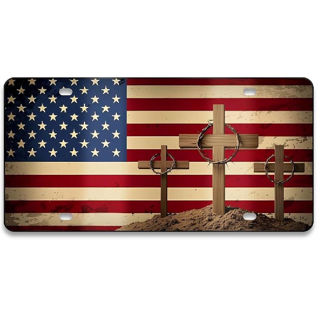 Mountain License Plate Mounta Front License Plate Peak Aluminum Decorative Licenses Plates, Natural Novelty Vanity Tag Black Car Plates, Car Tag With