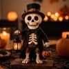 2D Flat Mummy Pumpkin Scarecrow Statue Vintage Plaid Bow Ghost Ornament  Thanksgiving