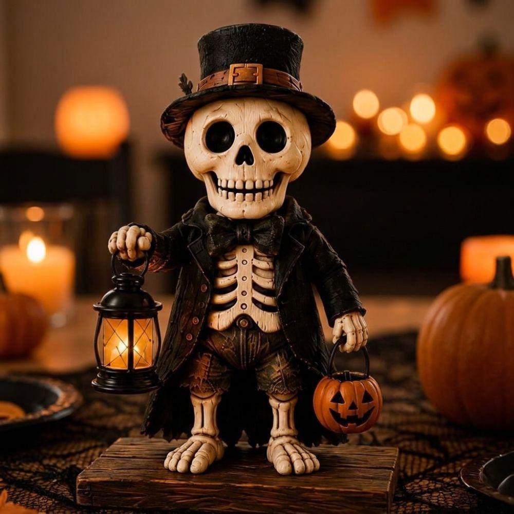 2D Flat Mummy Pumpkin Scarecrow Statue Vintage Plaid Bow Ghost Ornament Thanksgiving