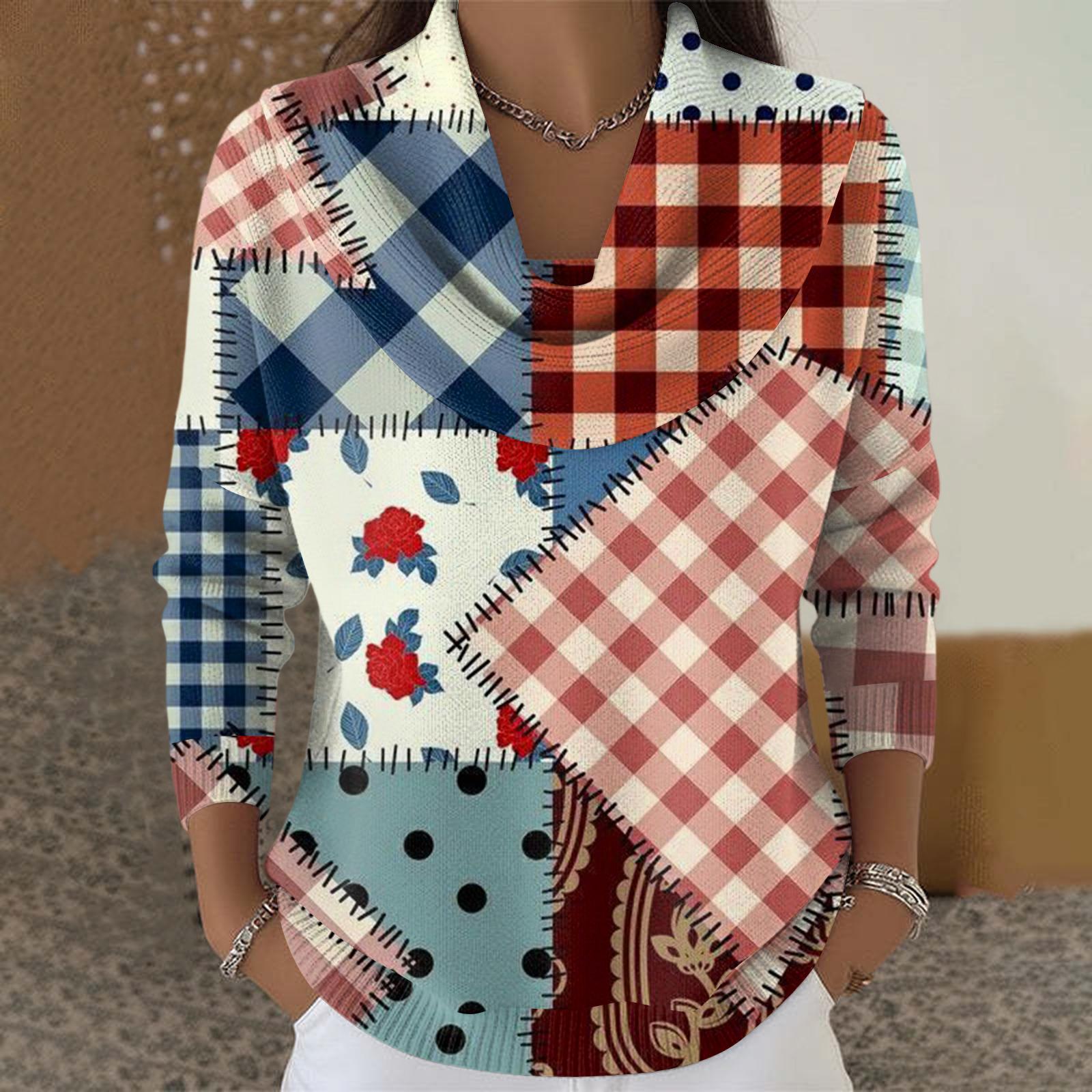 

Жіночий повсякденний та модний светр з круглим вирізом та довгими рукавами з принтом XL небо синє кольору