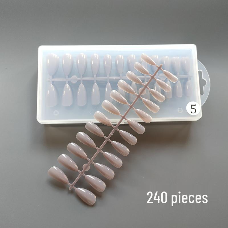 Water Drop Almond False Nails - 240 Pcs Wearable Nail Art Tips