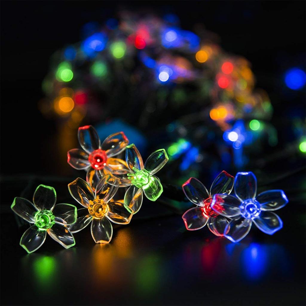 Solar Floral Garlands Light 5m 7m 12m Flower Solar Lamp Power LED String Fairy Lights Garden Christmas Decor For Outdoor
