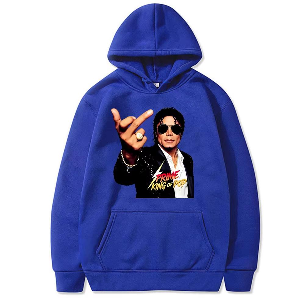 Hot Sale Michael Jackson Middle Finger Graphic Print Hoodie Men Women Retro Gothic Rock Sweatshirt Fashion Pullover Loose Casual Oversized Sweatshirt