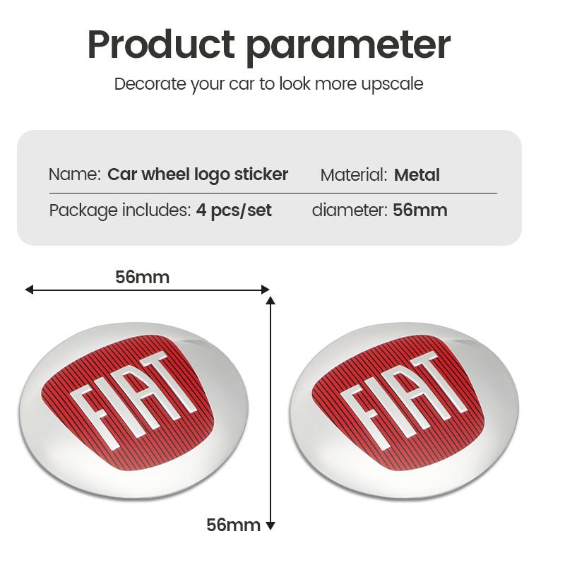 4pcs 56mm 60mm Car Wheel Center Hub Cover Cap Sticker For FIAT Abarth 500 Grande Stilo Punto Astra Freemont Bravo Accessories