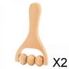2x Manueller Handheld Roller Massager Körpermassage Werkzeug Holz für Fuß Oberschenkel Stil A