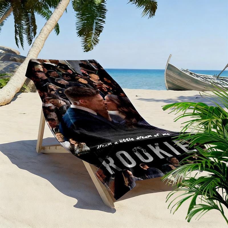 THE ROOKIE Print Beach Towel, Large Soft Quick Dry Towel for Beach Camping Swimming