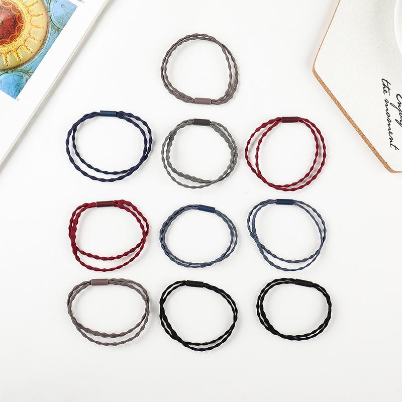 10-Piece Korean Fresh Style Elastic Hair Ties & Headbands Set for Adults
