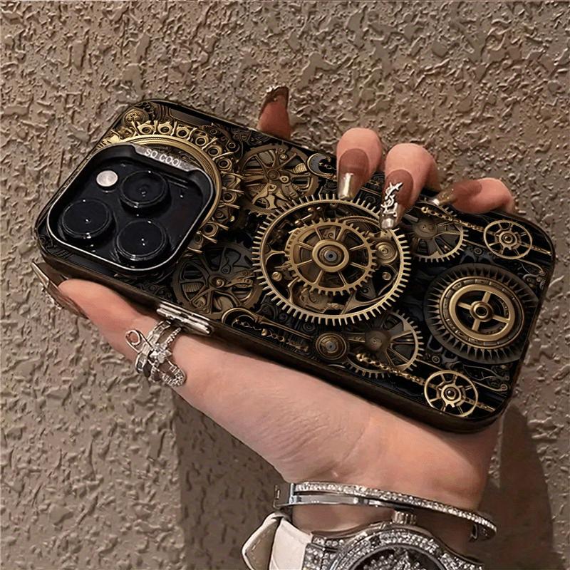 Mechanical design patterned phone case suitable for iPhone 17 16 15 14 13 12 11 Pro/ Max /Plus anti-fall and shock