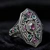 2026 New Environmentally Friendly Ring Retro Luxury Full Diamond Women's Jewelry European and American Jewelry