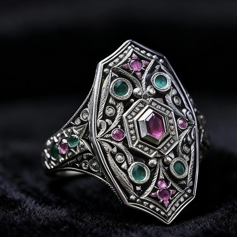 2026 New Environmentally Friendly Ring Retro Luxury Full Diamond Women's Jewelry European and American Jewelry