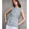 Johnature Round-neck Women Vest Camisole Summer Tie-loose Sleeveless Top Simple Sleeveless Tops