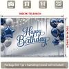 2D String Light Blue Silver Balloon Backdrop Banner for Winter Birthday Party Supplies