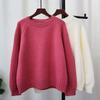 Autumn and winter new round neck loose lazy sweater pullover versatile soft waxy knitted sweater top women