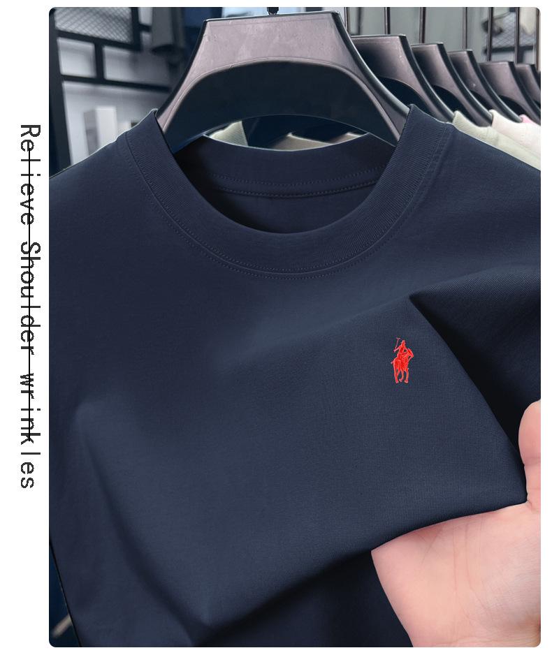 Tricou bărbați din bumbac pur cu mânecă scurtă și gât rotund - Stil casual japonez