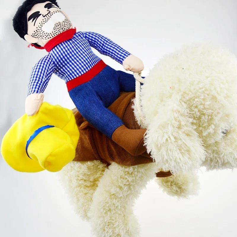 Vestiti da Cowboy Cavaliere per Cani Domestici con Cappello Simpatico Abito per Halloween Natale Festa Decorazioni Cuccioli Cani Costume Cosplay