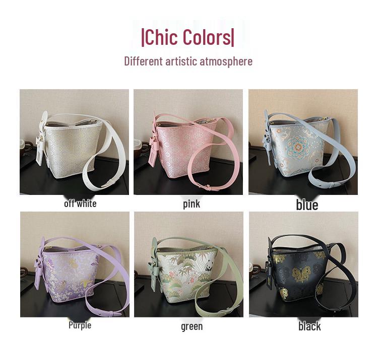 Song Brocade DIY Embroidery Kit: Chinese-Style Handmade Bucket Tote & Crossbody Bag.