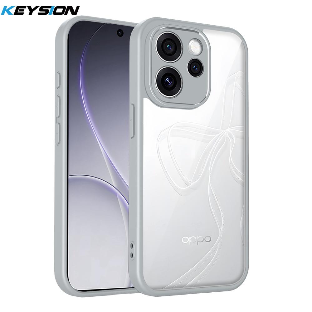 KEYSION Transparent Phone Case for OPPO Reno15 Pro Max 5G Soft Silicone+PC Clear Shockproof Phone Back Cover for OPPO Reno15 F 5G