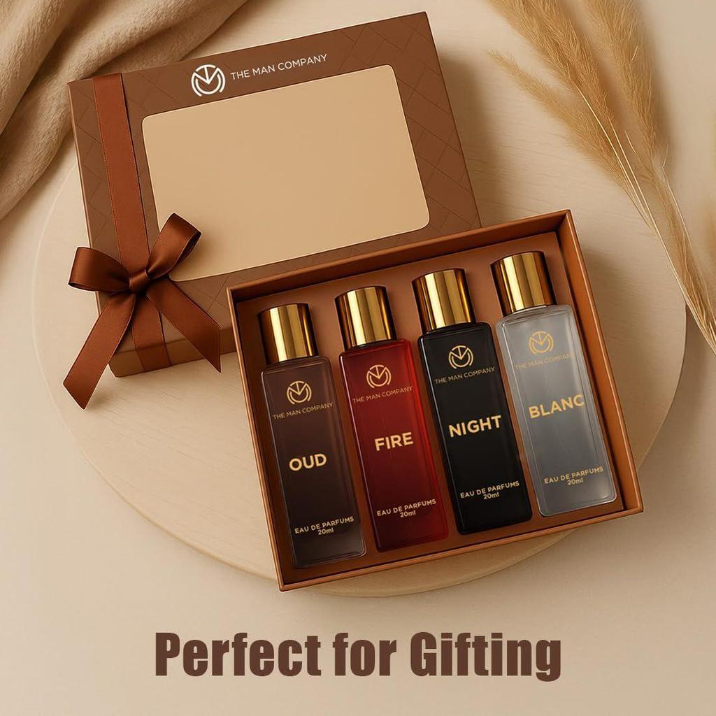 The Man Company Perfume Gift Set for Man 4 X 20ml | Premium Long-Lasting Fragrance EDP - A Gentleman's Moods for Party, Office, Outing and Date |